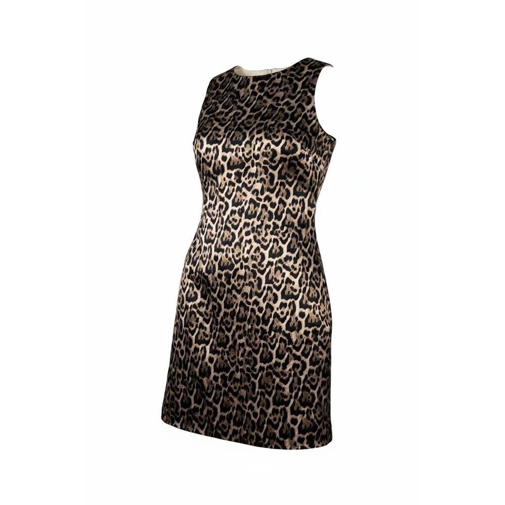 J.Crew Collection Leopard Print Shift Dress Sleeveless Animal Print Brown XS